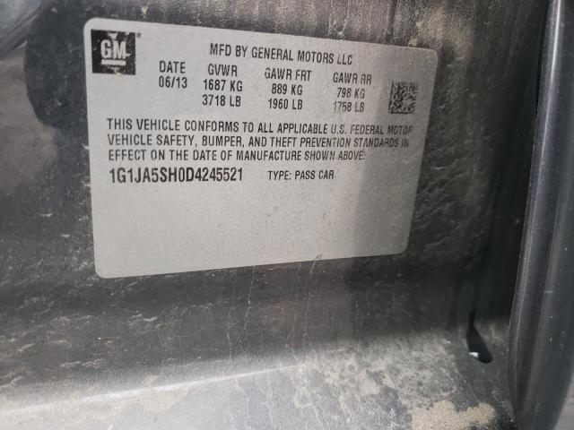 1G1JA5SH0D4245521 - 2013 CHEVROLET SONIC LS BLACK photo 10