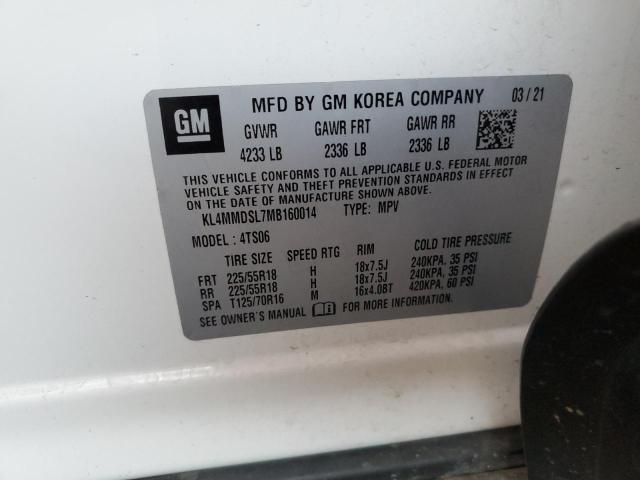 KL4MMDSL7MB160014 - 2021 BUICK ENCORE GX WHITE photo 10