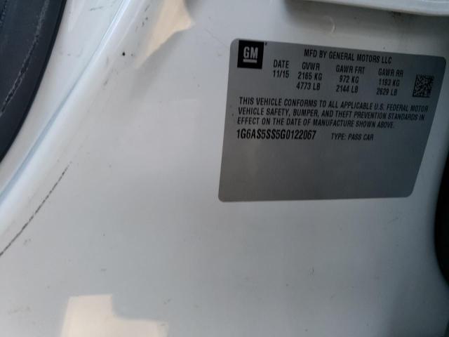 1G6AS5SS5G0122067 - 2016 CADILLAC CTS PERFOR Белый фото 10