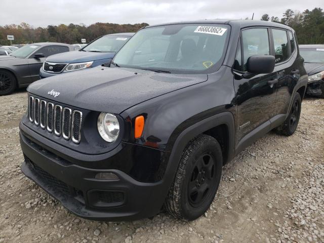 ZACCJAAB4HPG15320 - 2017 JEEP RENEGADE S BLACK photo 2