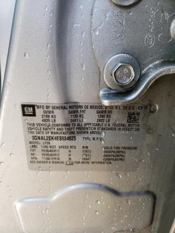 3GNAL2EK4ES634825 - 2014 CHEVROLET CAPTIVA LS 银色 照片 10