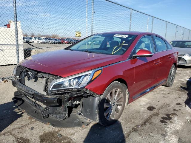 5NPE34AF5GH431566 - 2016 HYUNDAI SONATA SPO RED photo 2