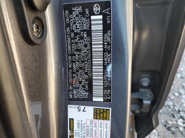 JTDKB20UX63189930 - 2006 TOYOTA PRIUS GRAY photo 12