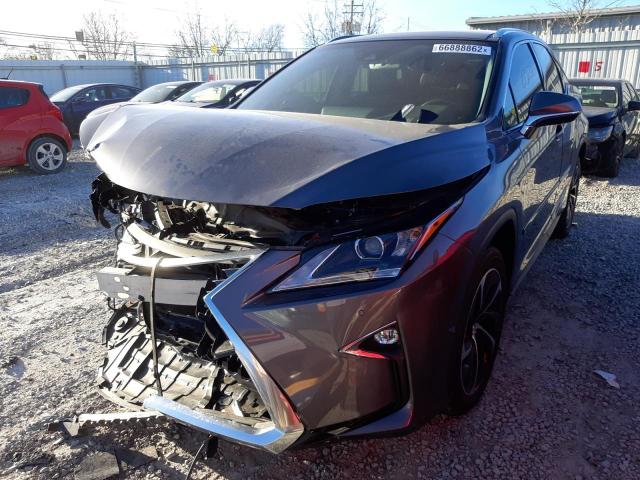 2T2BGMCA6JC022135 - 2018 LEXUS RX 450H BA GRAY photo 2