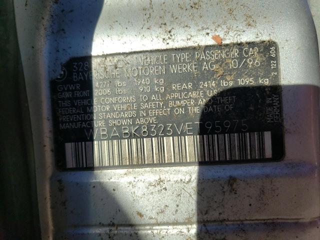 WBABK8323VET95975 - 1997 BMW 328 IC AUT SILVER photo 10