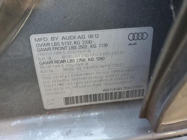 WA1UFAFL7DA137597 - 2013 AUDI A4 ALLROAD CHARCOAL photo 13