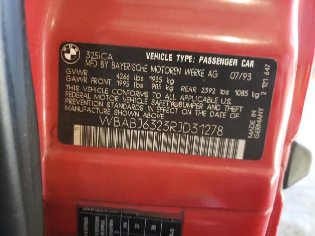 WBABJ6323RJD31278 - 1994 BMW 325 IC AUT RED photo 10