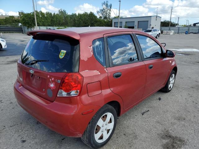 KL1TD66687B727358 - 2007 CHEVROLET AVEO BASE RED photo 4