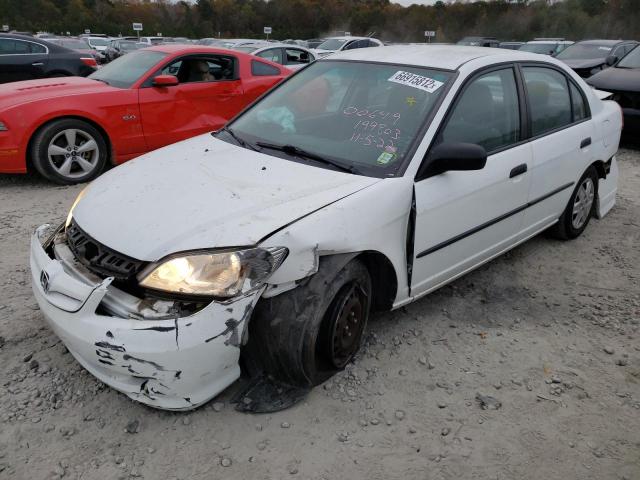 2HGES16334H600649 - 2004 HONDA CIVIC DX V WHITE photo 2