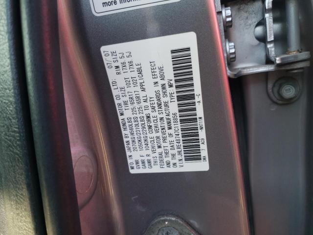 JHLRE48747C118856 - 2007 HONDA CR-V GRAY photo 10