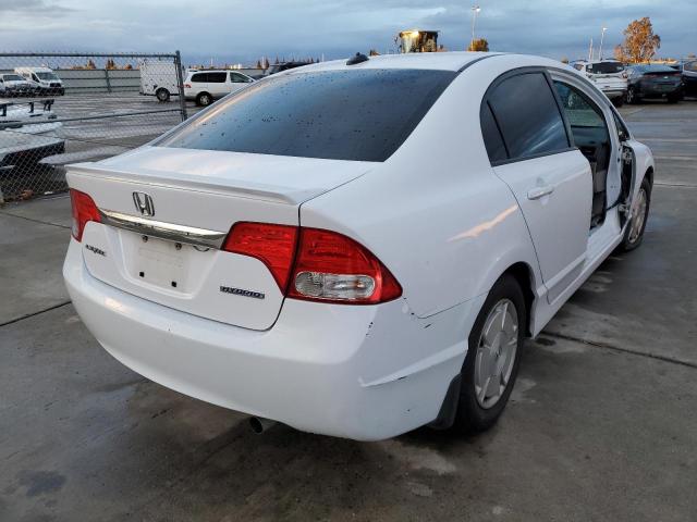 JHMFA3F25AS005202 - 2010 HONDA CIVIC HYBR WHITE photo 4