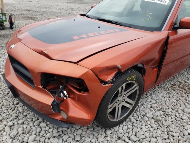 2B3KA53H56H292545 - 2006 DODGE CHARGER R/ ORANGE photo 9