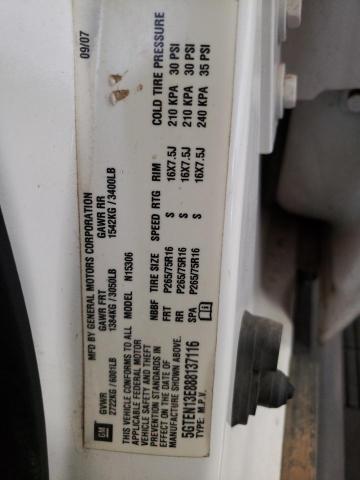 5GTEN13E888137116 - 2008 HUMMER H3 WHITE photo 10