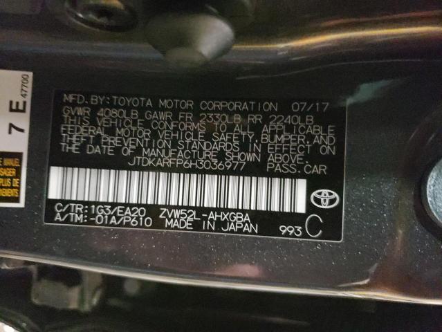 JTDKARFP6H3036977 - 2017 TOYOTA PRIUS PRIM 灰色 照片 12