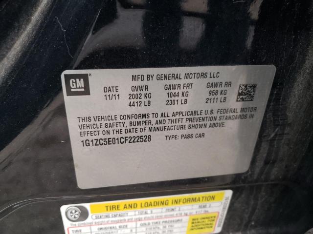 1G1ZC5E01CF222528 - 2012 CHEVROLET MALIBU 1LT 黑色 照片 10