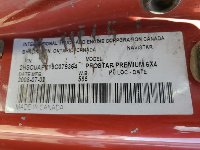 2HSCUAPR19C079364 - 2009 INTERNATIONAL PROSTAR PR RED photo 10