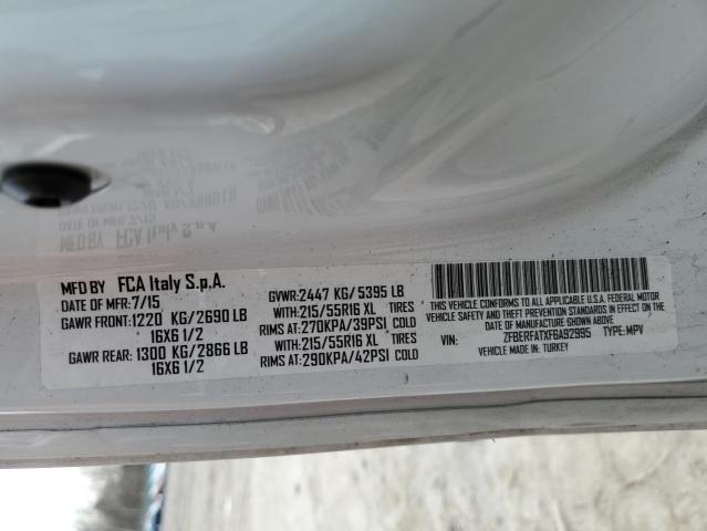 ZFBERFATXF6A92995 - 2015 RAM PROMASTER WHITE photo 13