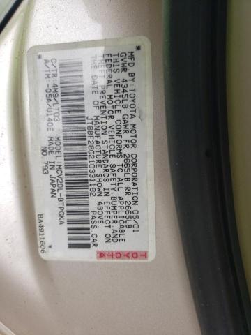 JT8BF28G210331182 - 2001 LEXUS ES 300 TAN photo 10