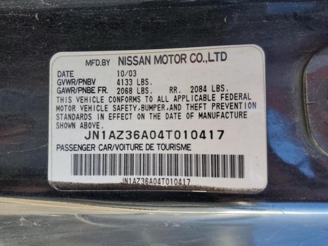 JN1AZ36A04T010417 - 2004 NISSAN 350Z ROADS BLACK photo 13