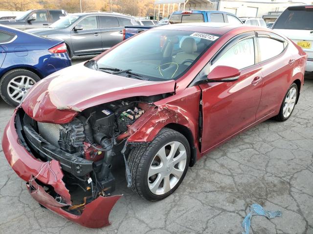 KMHDH4AE2DU620662 - 2013 HYUNDAI ELANTRA GL RED photo 2