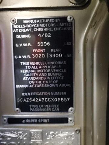 SCAZS42A3CCX05657 - 1982 ROLLS-ROYCE SILVER SPI Qəhvəyi foto 10