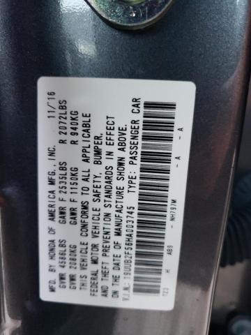 19UUB2F56HA003745 - 2017 ACURA TLX TECH GRAY photo 12