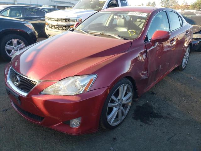 JTHBK262075048133 - 2007 LEXUS IS 250 RED photo 2