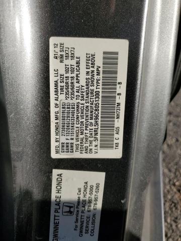 5FNRL5H96CB051300 - 2012 HONDA ODYSSEY TO GRAY photo 10