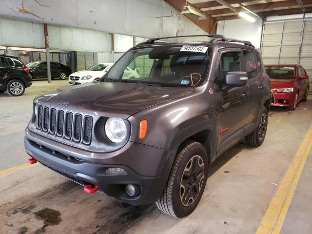 ZACCJBCT4GPD98524 - 2016 JEEP RENEGADE T GRAY photo 2