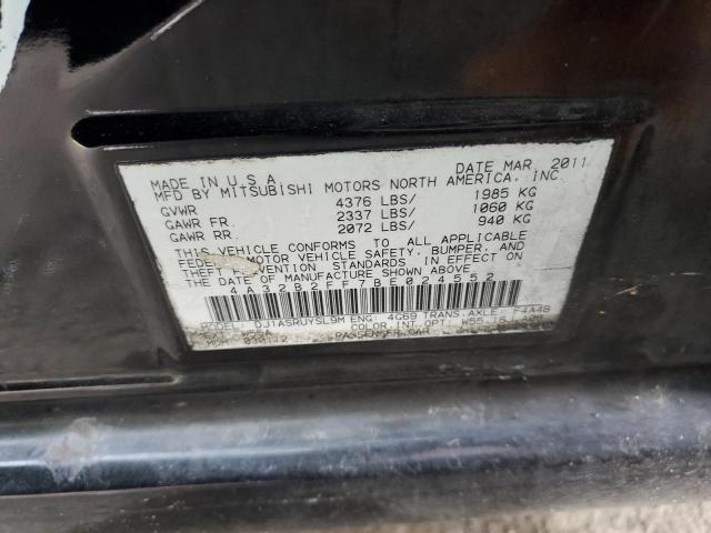 4A32B2FF7BE024552 - 2011 MITSUBISHI GALANT FE BLACK photo 10