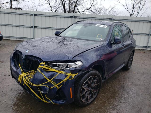 5UX53DP01N9N10451 - 2022 BMW X3 XDRIVE3 BLUE photo 2