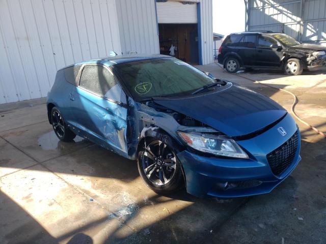 JHMZF1D65ES002749 - 2014 HONDA CR-Z EX BLUE photo 1