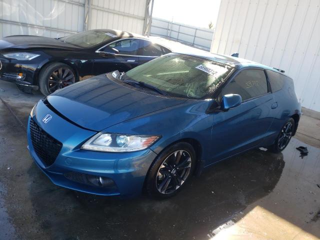 JHMZF1D65ES002749 - 2014 HONDA CR-Z EX BLUE photo 2