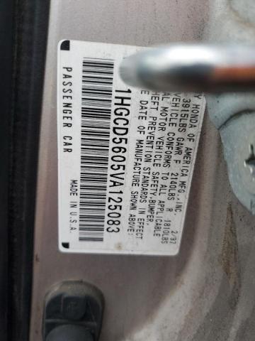 1HGCD5605VA125083 - 1997 HONDA ACCORD SE TAN photo 10