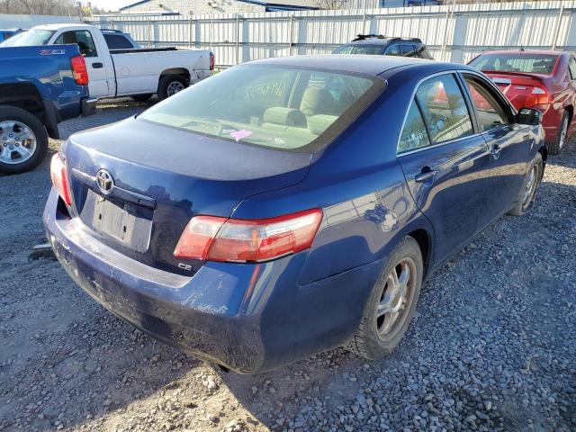 4T1BE46K67U010024 - 2007 TOYOTA CAMRY CE BLUE photo 4