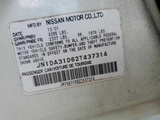 JN1DA31D62T437314 - 2002 NISSAN MAXIMA GLE WHITE photo 10