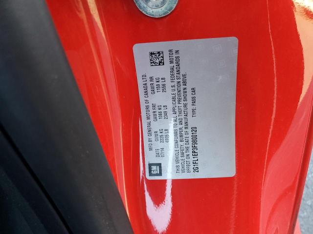 2G1FL1EP3F9800120 - 2015 CHEVROLET CAMARO ZL1 RED photo 10