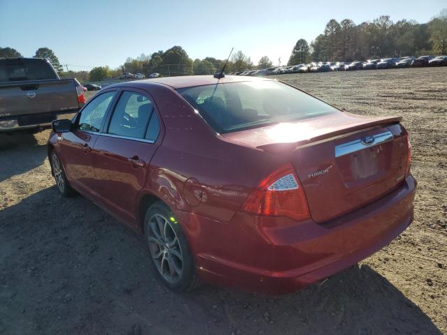 3FAHP0JGXCR148547 - 2012 FORD FUSION SEL RED photo 3