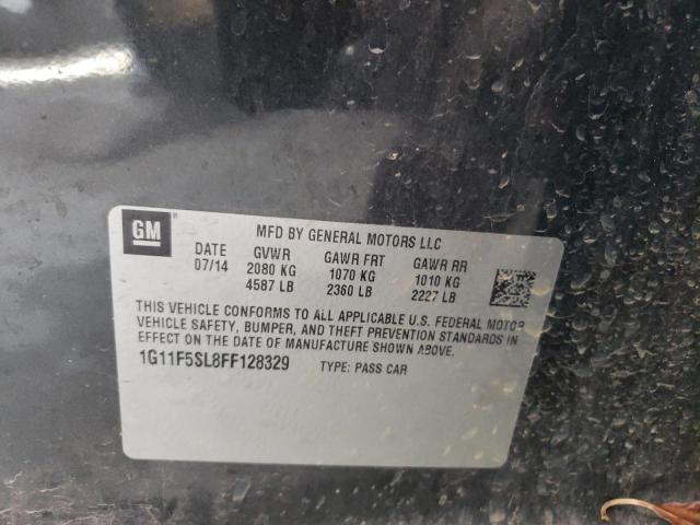 1G11F5SL8FF128329 - 2015 CHEVROLET MALIBU LTZ ნაცრისფერი ფოტო 12