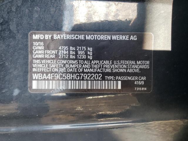 WBA4F9C58HG792202 - 2017 BMW 430XI GRAN BLACK photo 12