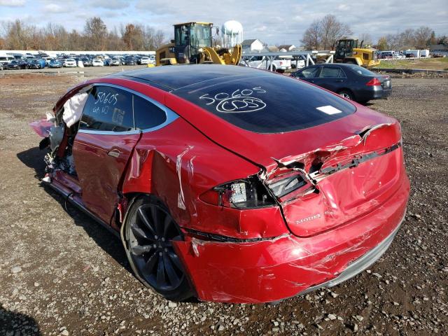 5YJSA1S16EFP36340 - 2014 TESLA MODEL S RED photo 3