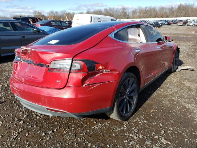5YJSA1S16EFP36340 - 2014 TESLA MODEL S Qırmızı foto 4