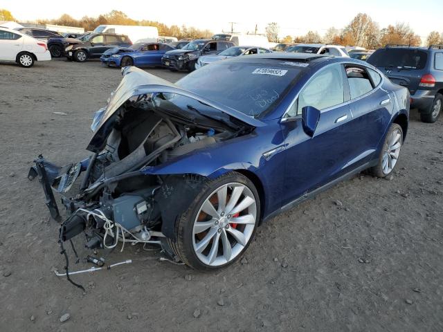 5YJSA1E45FF112746 - 2015 TESLA MODEL S Կապույտ լուսանկար 2