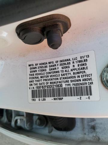 19XFB2F93DE210630 - 2013 HONDA CIVIC EXL 白色 照片 10