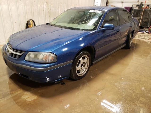 2G1WF55K759345211 - 2005 CHEVROLET IMPALA BLUE photo 2