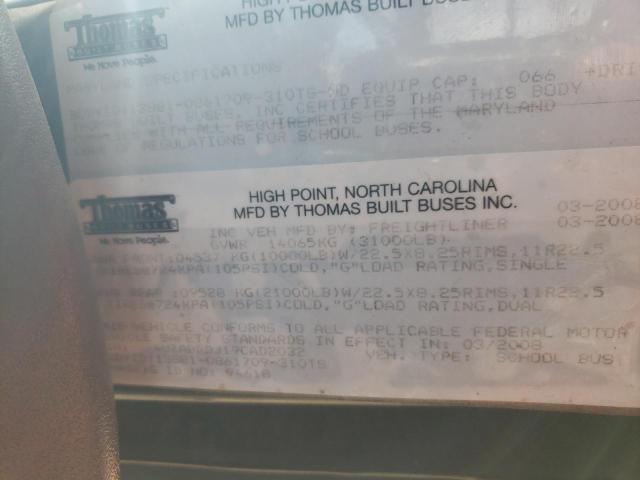 4UZABRDJ19CAD2032 - 2009 FREIGHTLINER CHASSIS B2 黄色 照片 10