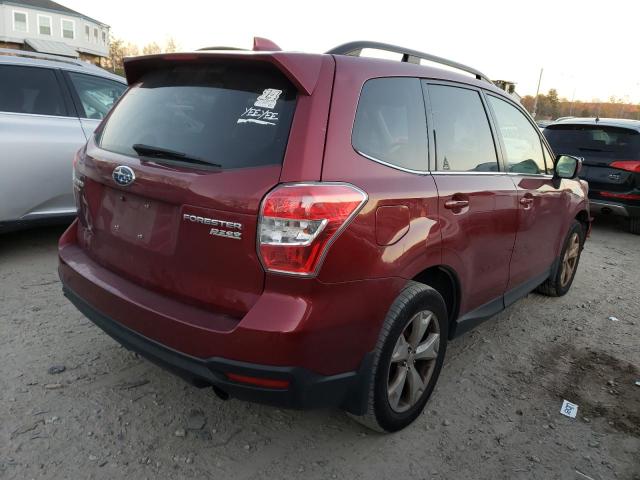 JF2SJARC0GH477260 - 2016 SUBARU FORESTER 2 RED photo 4