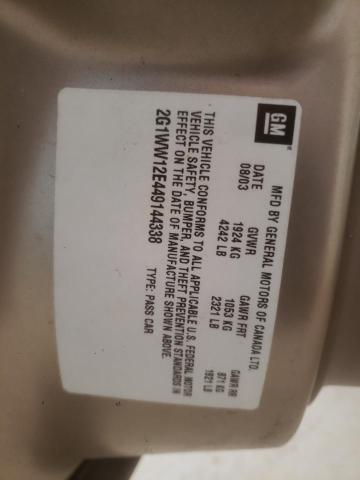 2G1WW12E449144338 - 2004 CHEVROLET MONTE CARL 金色 照片 10