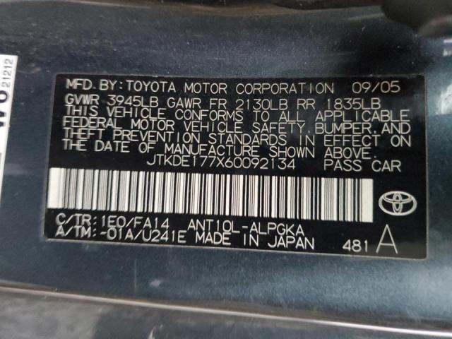JTKDE177X60092134 - 2006 TOYOTA SCION TC BLUE photo 13