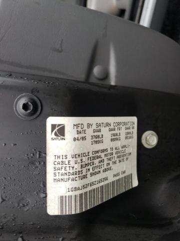 1G8AJ52F65Z165256 - 2005 SATURN ION LEVEL Boz foto 10